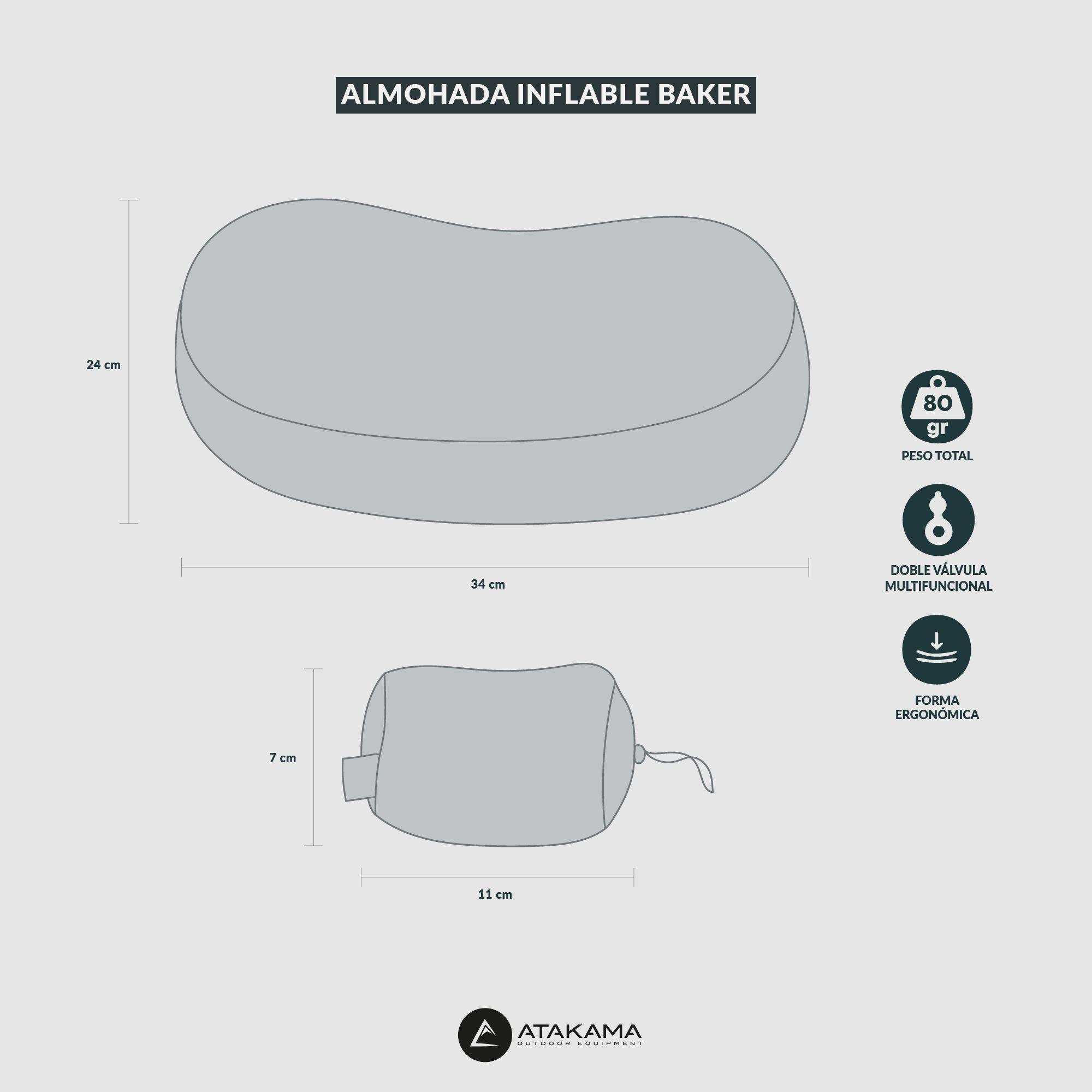 Almohada Inflable Baker Gris  Atakama Outdoor-2