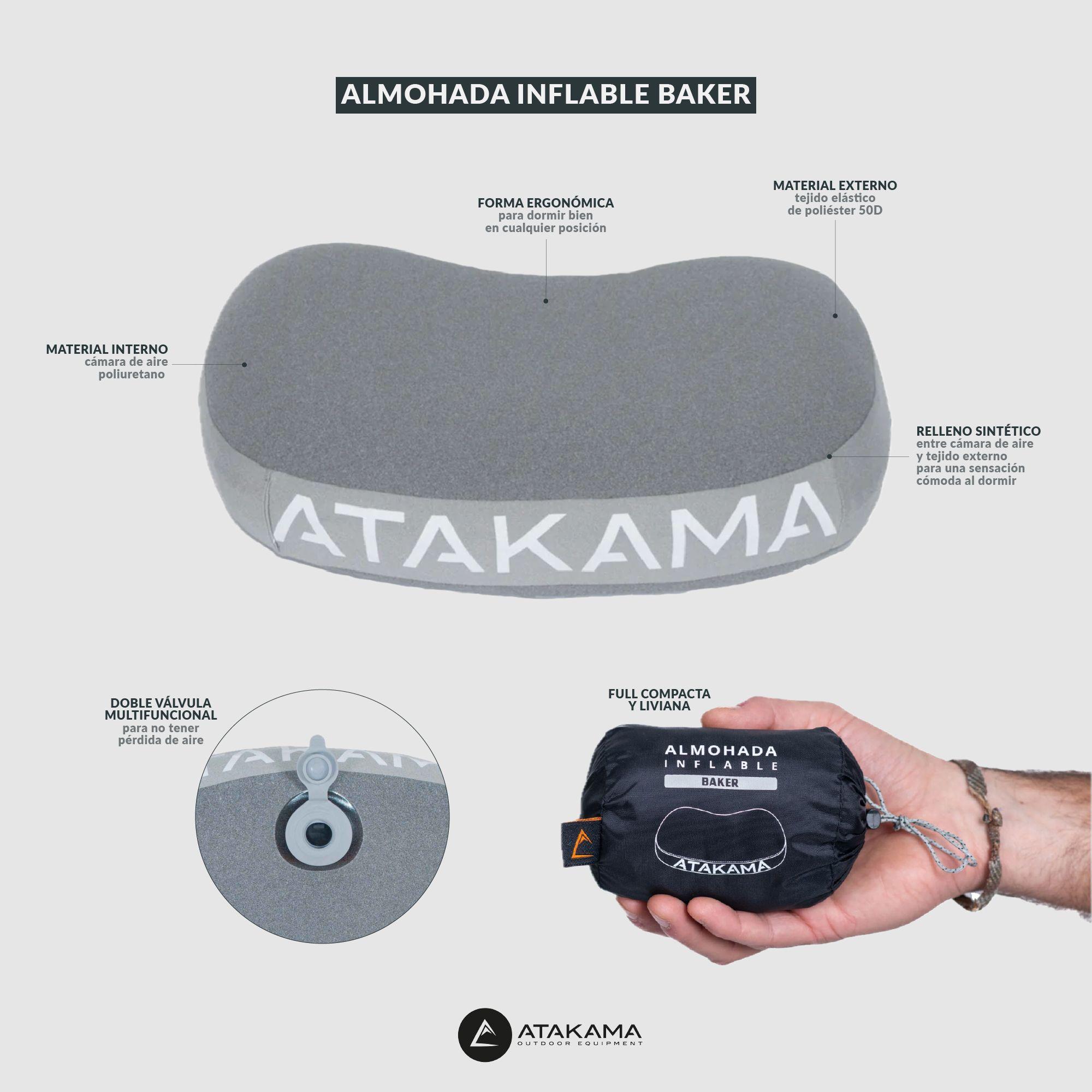 Almohada Inflable Baker Gris  Atakama Outdoor-3