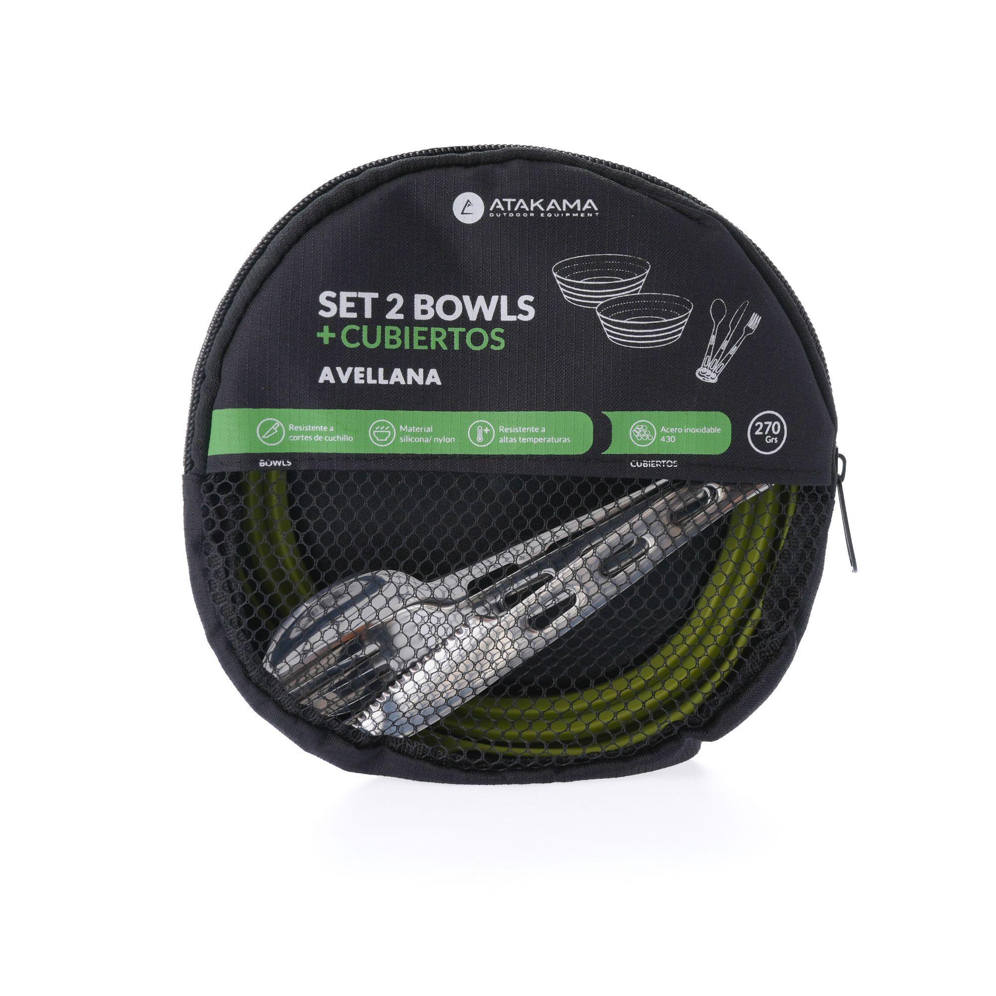 Set de Camping 2 Bowls Compactables + Cubiertos Atakama Outdoor-4