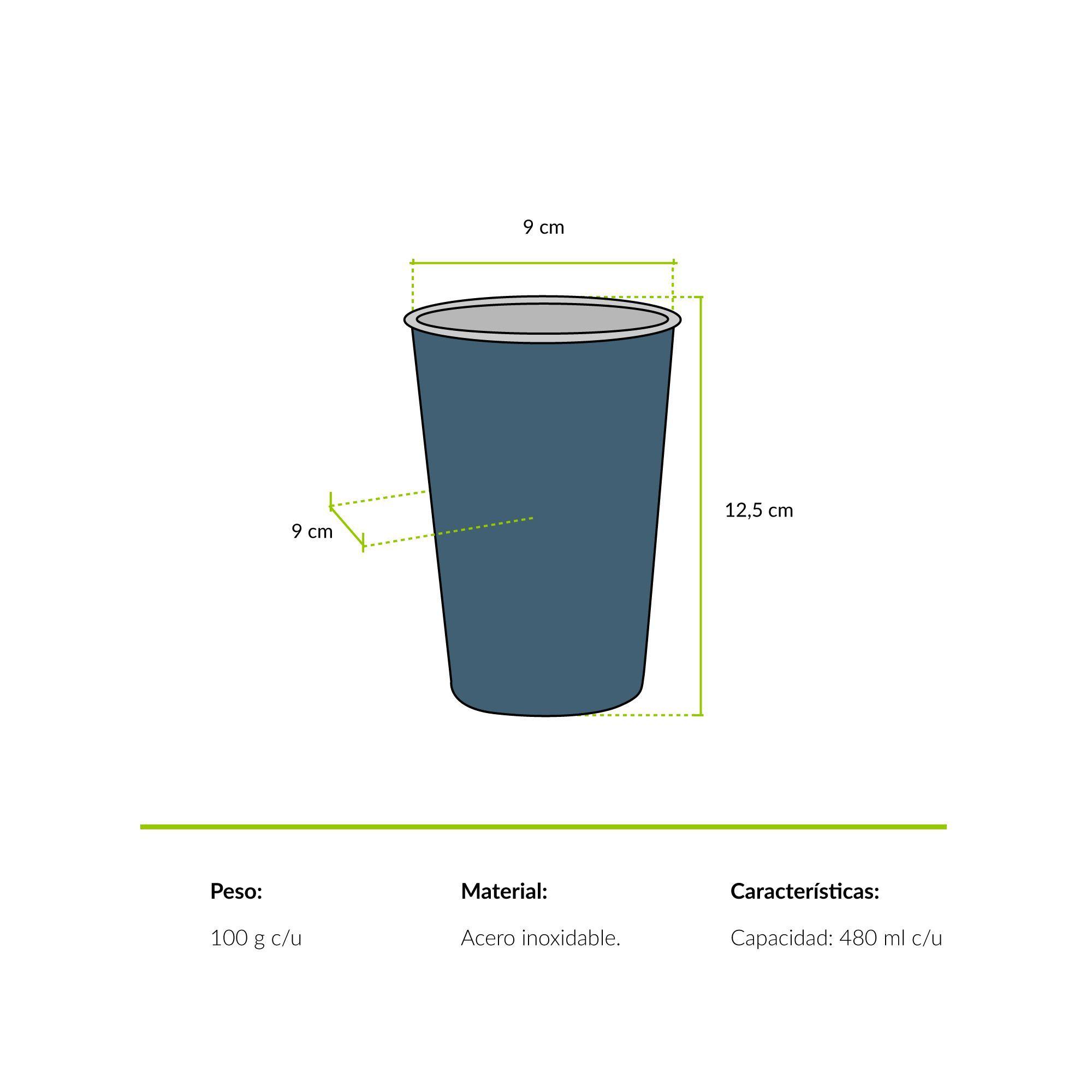 Set De 4 Vasos Camping Atakama Outdoor | 480 Ml-3