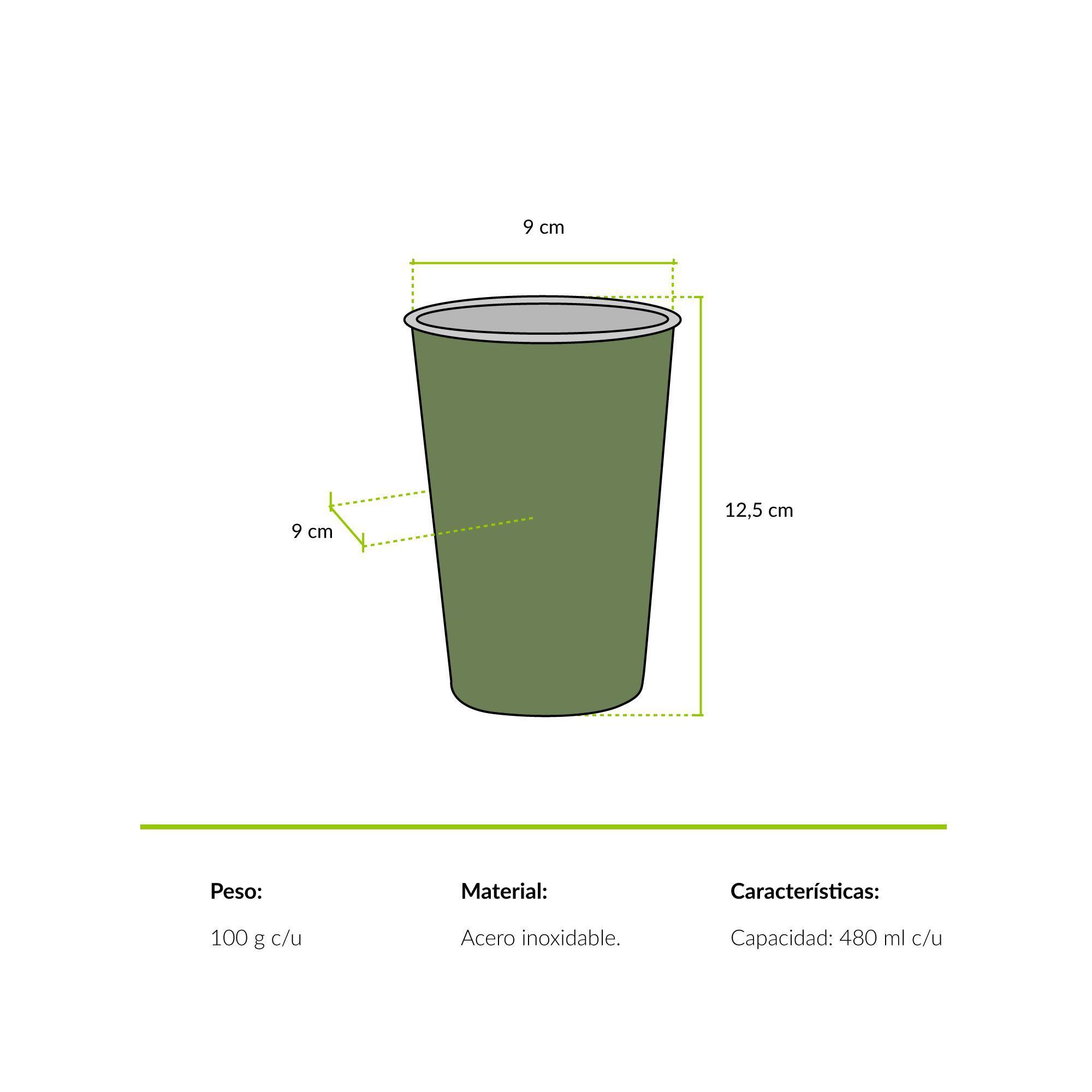 Set De 4 Vasos Camping Atakama Outdoor | 480 Ml-3