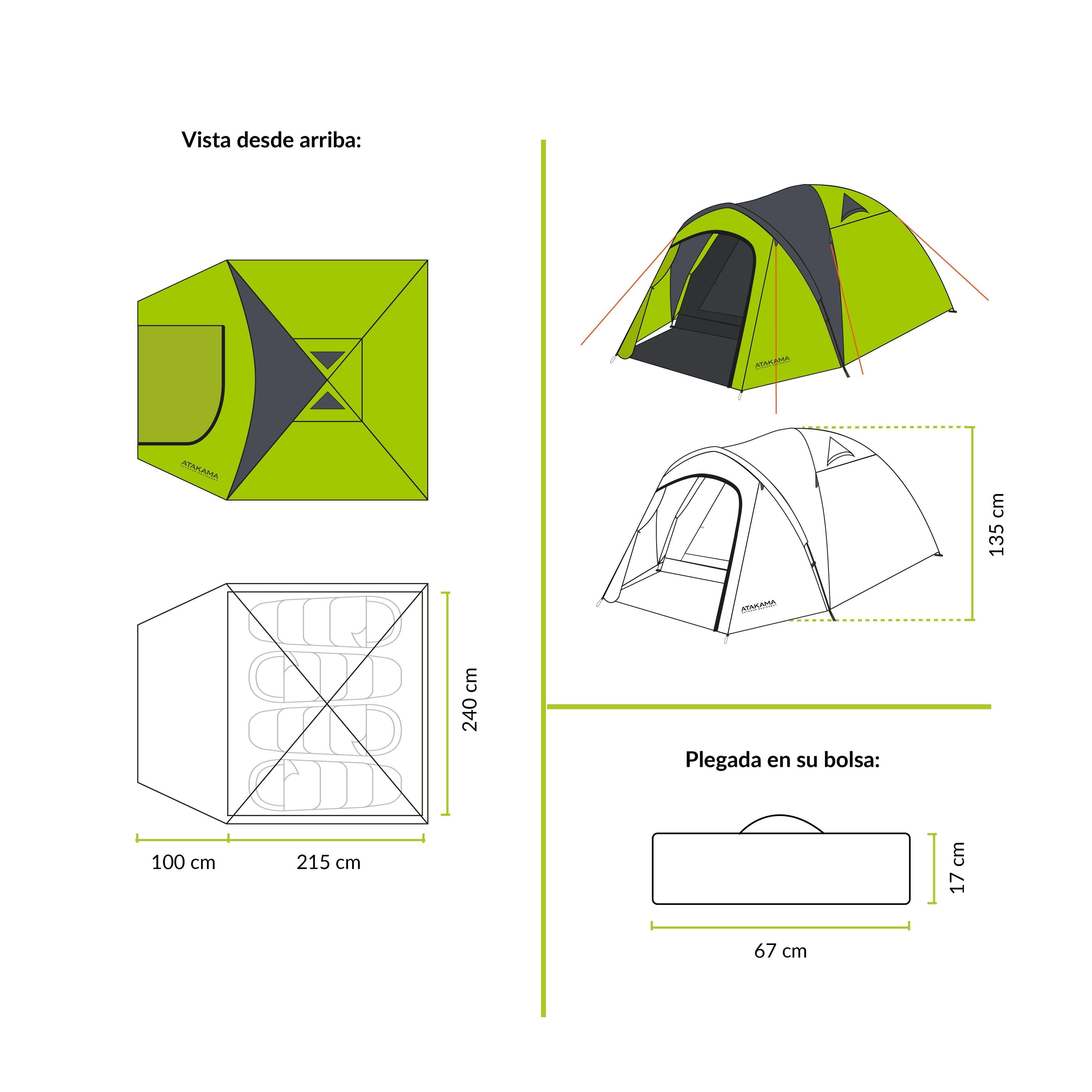 Carpa 4 Personas Totoralillo Impermeable-3