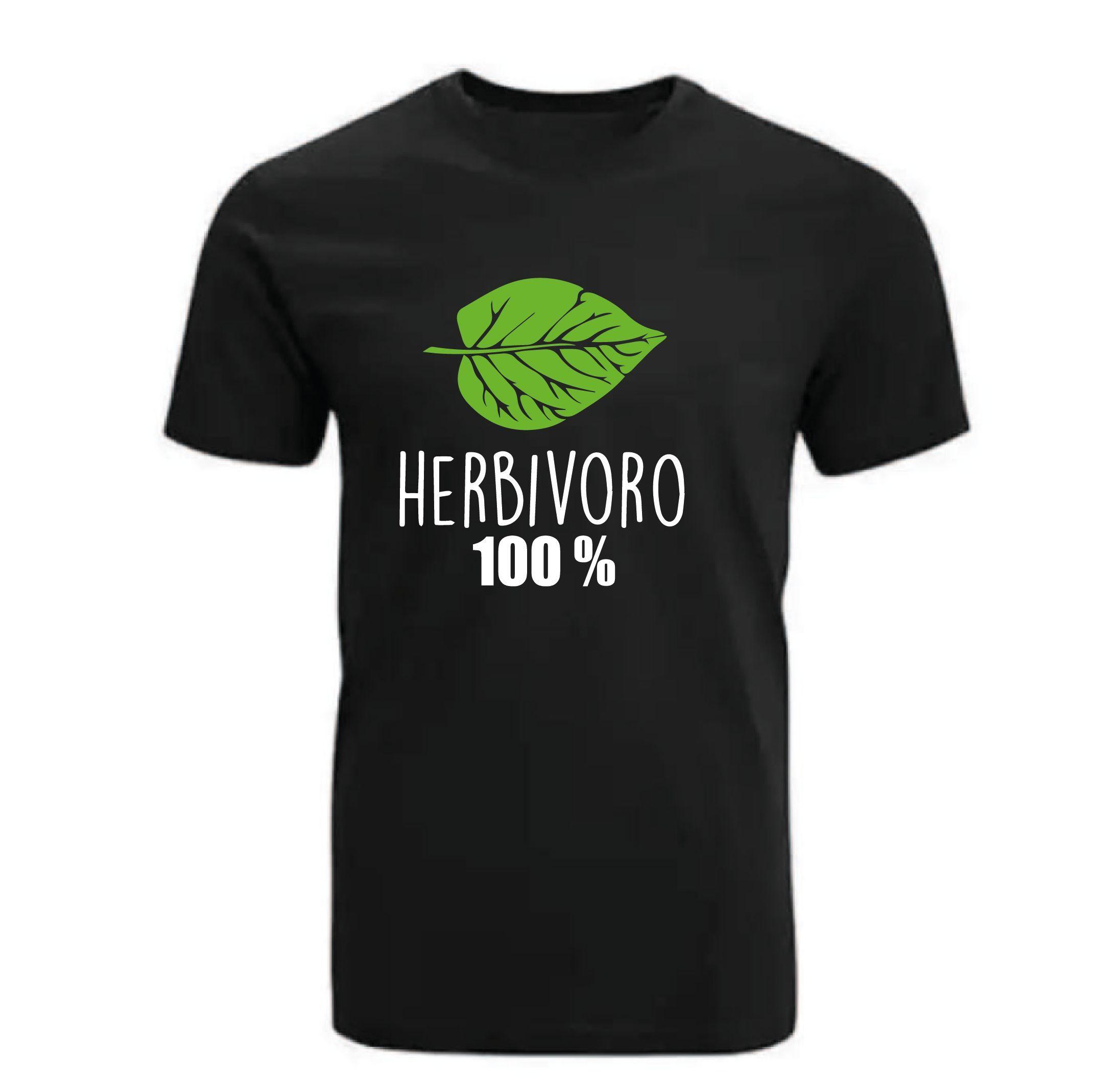 POLERA 100 5 ALGODON DISEÑO VEGANO HERBIVORO 100 % -0