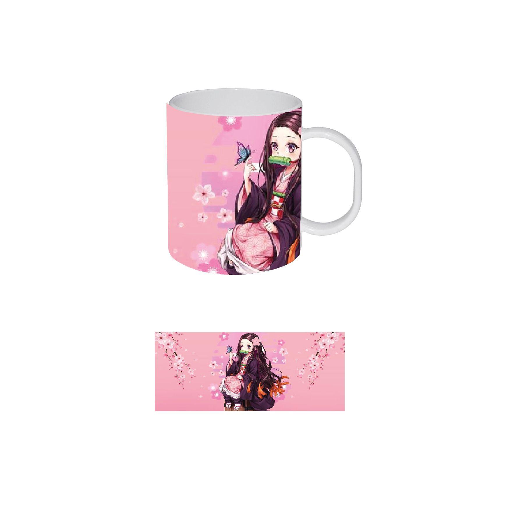 SET DISEÑO NEZUKO  KIMETSU NO YAIBA  BOTELLA, TERMO , TAZÓN-2