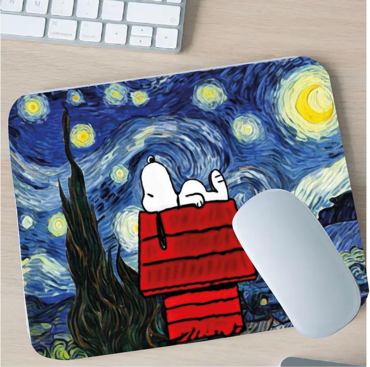Set Botella Snoopy Cielo van Gogh  750 ml + mousepad + tazón 300 ml-2