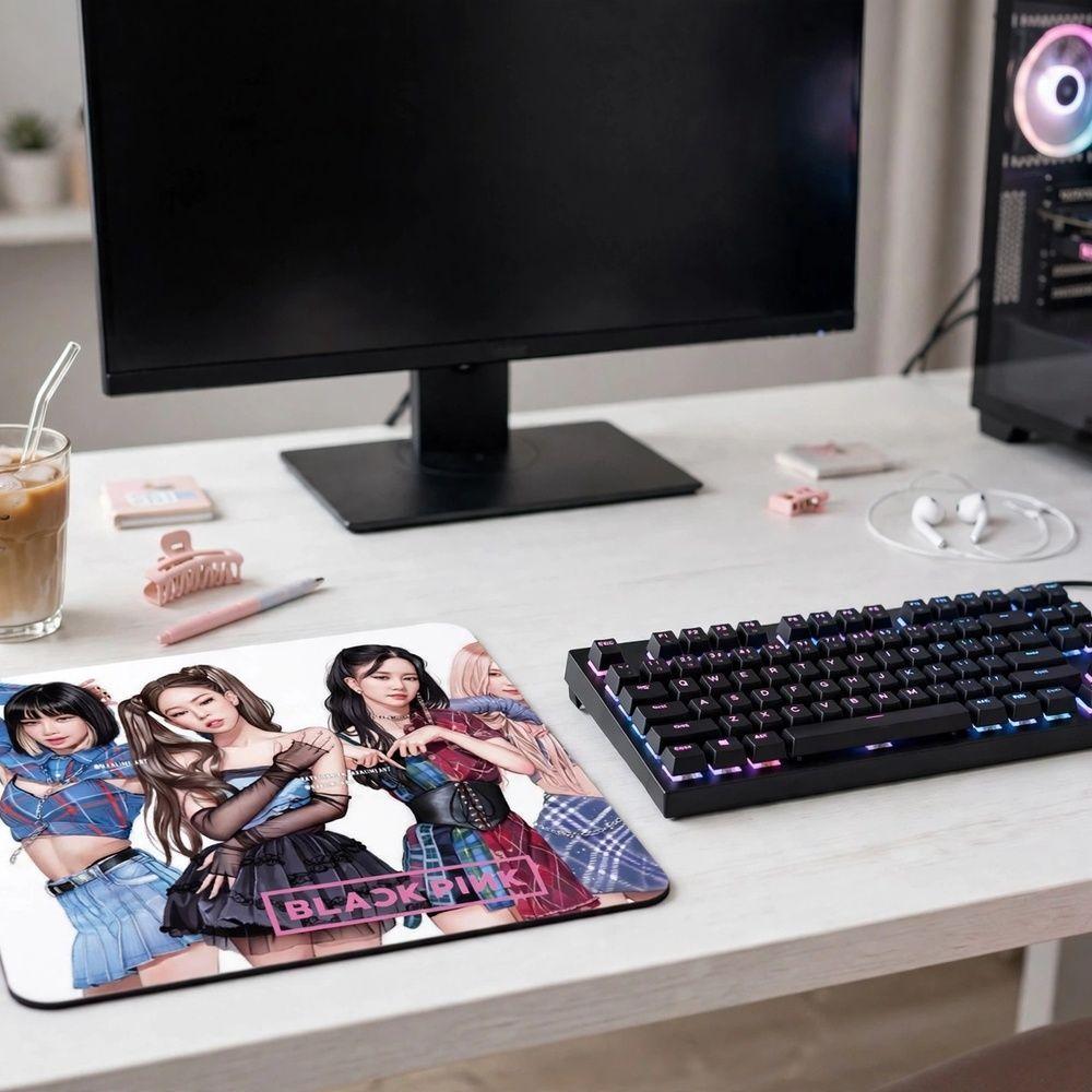 MOUSE PAD 22 X 18 CM NEOPRENO  ESTAMPADO  KPOP GRUPO MUSICAL BLACK PINK-1