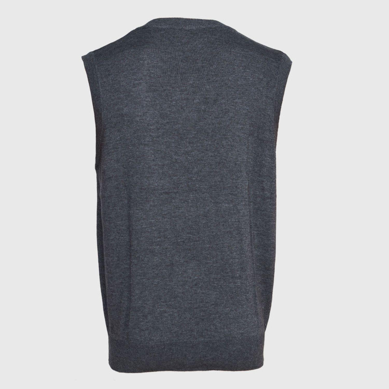 Sweater Cuello V Unisex S/M Gris oscuro-2