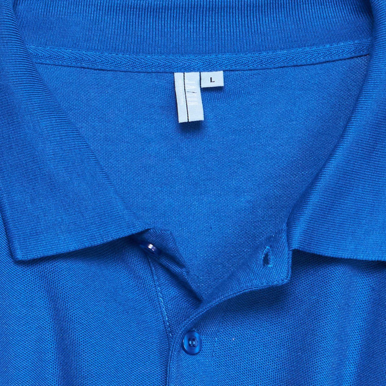 Polera Pique T/C Ml Hombre Azul-4