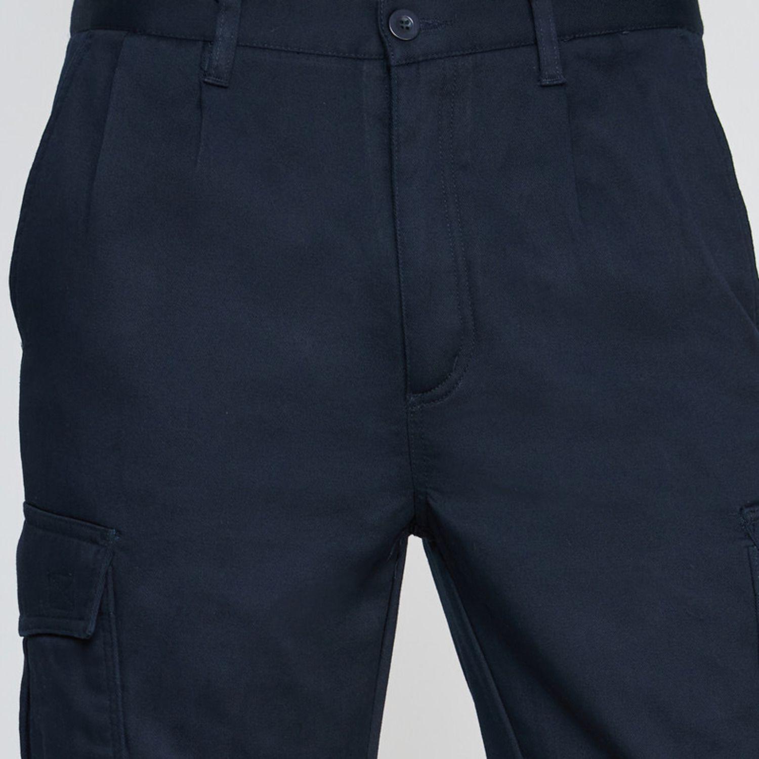Pantalón Cargo Forro Polar Hombre Azul marino-3