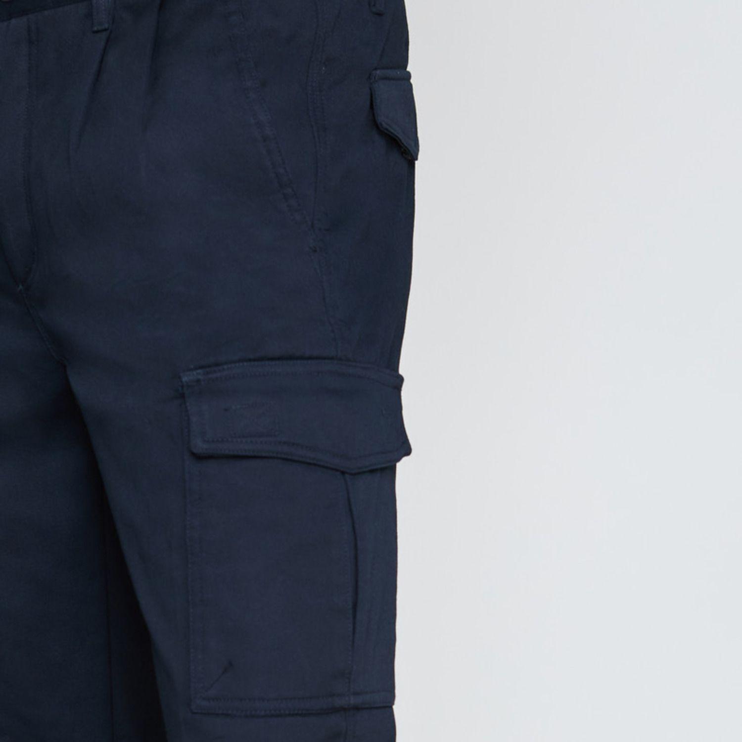 Pantalón Cargo Forro Polar Hombre Azul marino-4