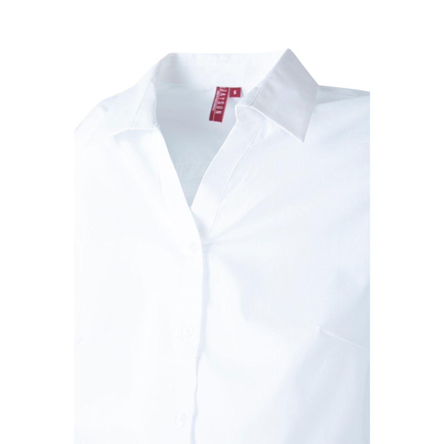 Blusa Trevira Spandex  Cuello V M/L Blanco-1