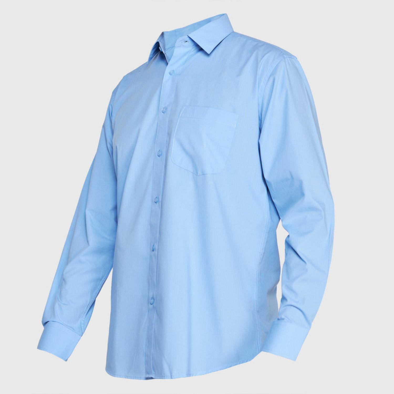 Camisa Trevira  Ml Comfort Celeste-1