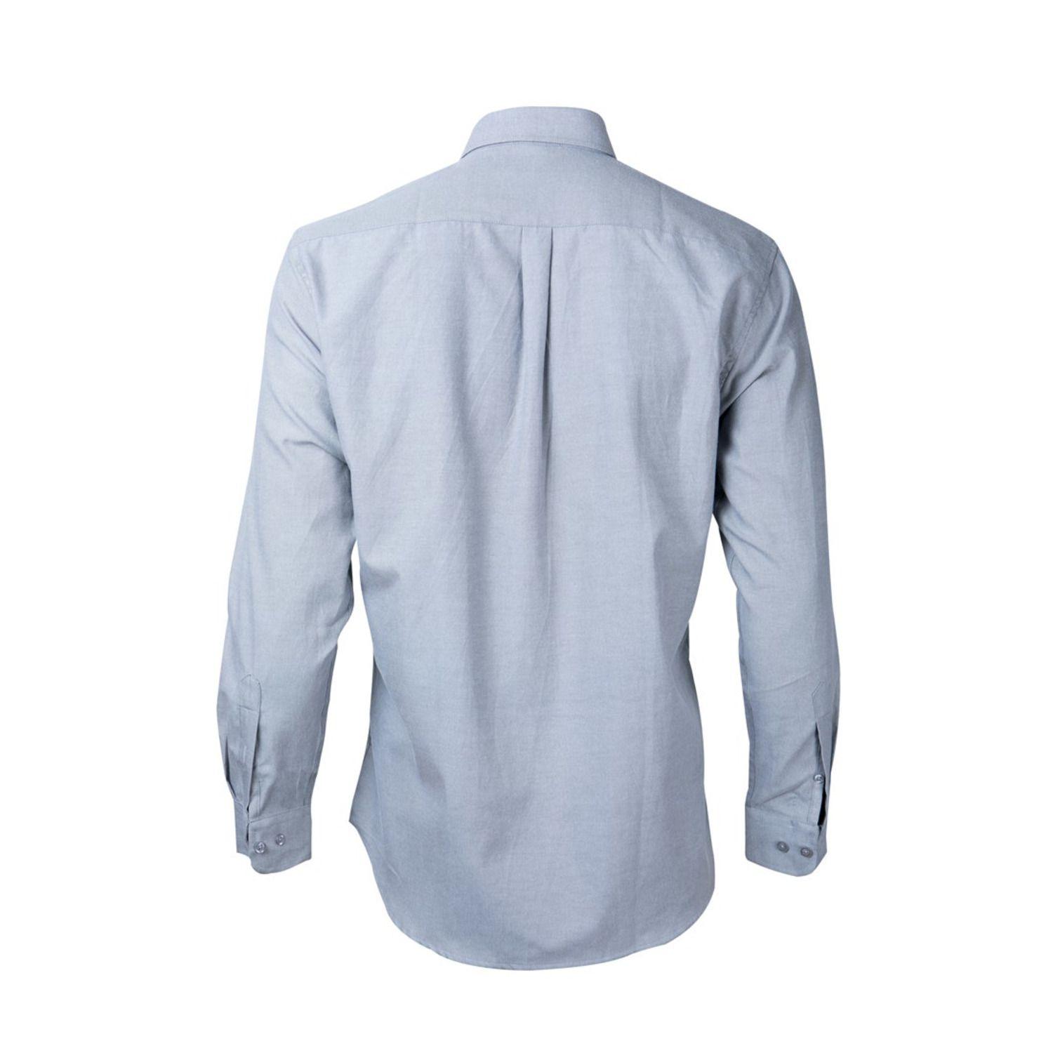 Camisa Oxford B/Pegado M/L Gris oscuro-1