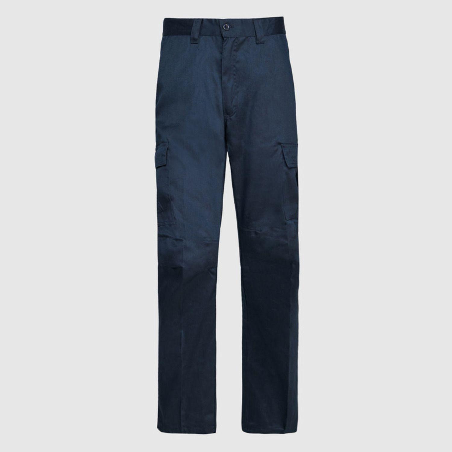 Pantalón Cargo Gababardina Cintura Elasticada Azul marino-0