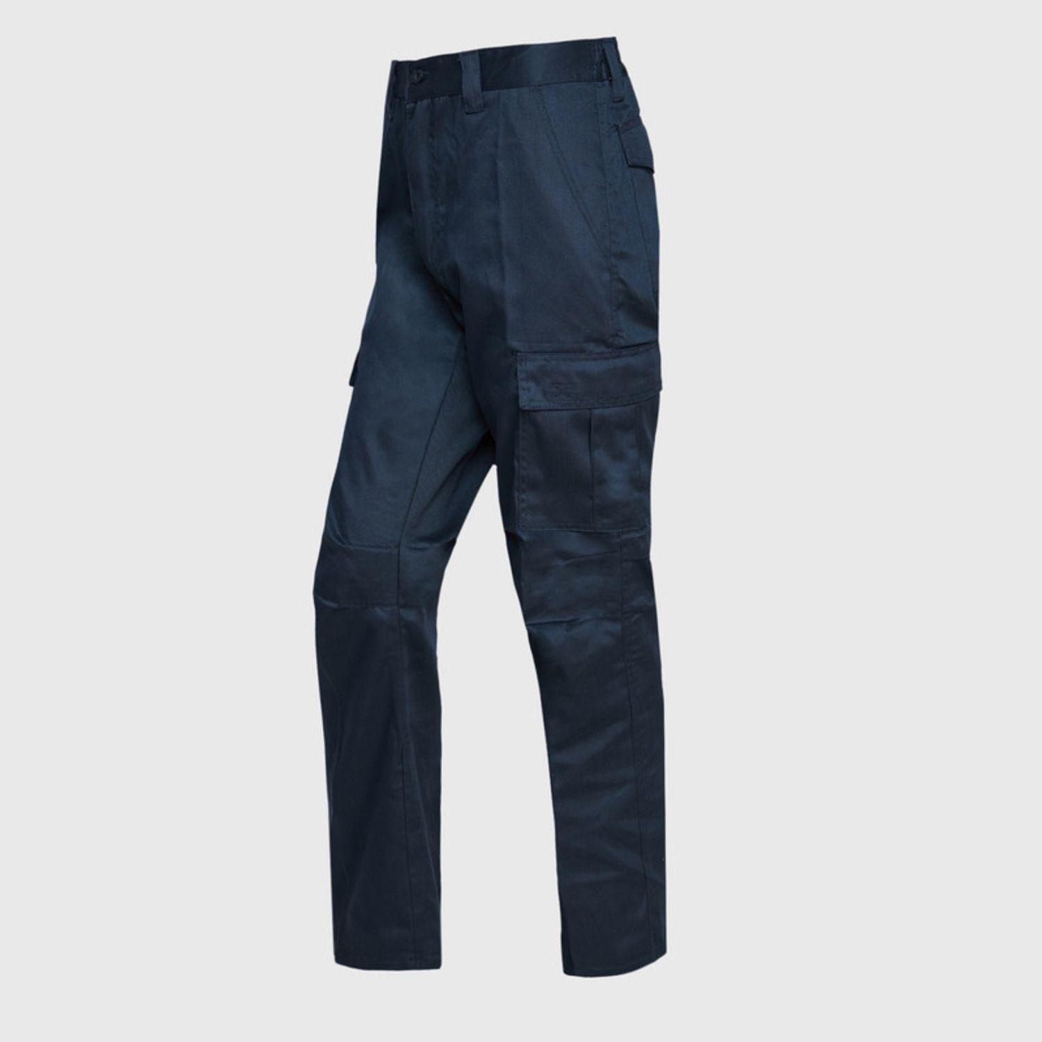 Pantalón Cargo Gababardina Cintura Elasticada Azul marino-1