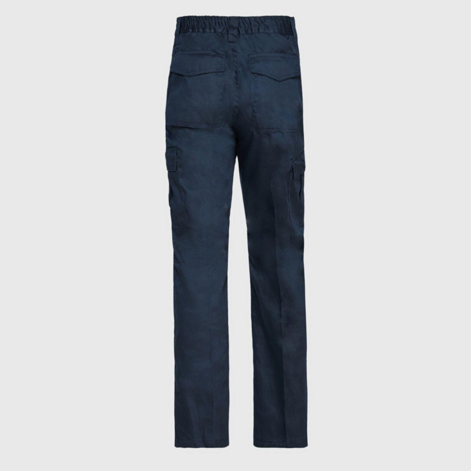 Pantalón Cargo Gababardina Cintura Elasticada Azul marino-2