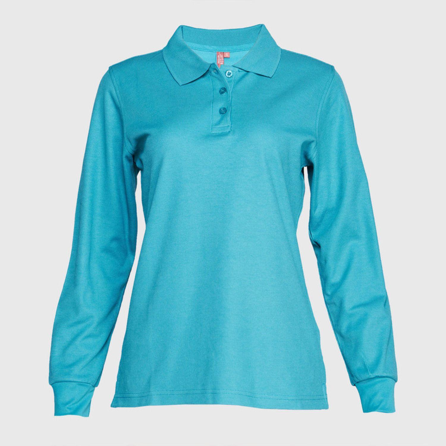 Polera Ml Mujer Waffle  Turquesa-0