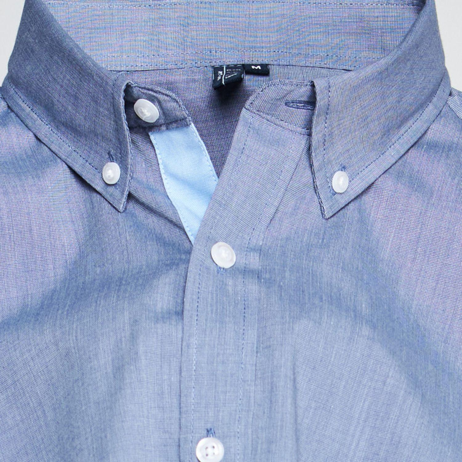 Camisa Fil A Fil Azul marino-4