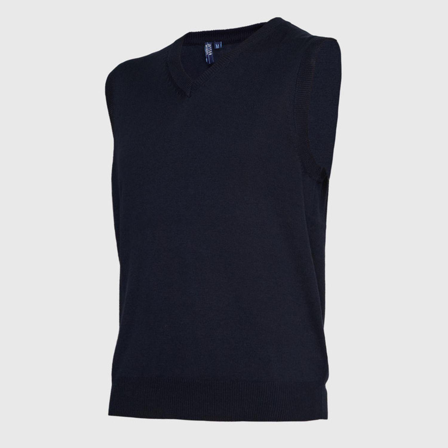 Sweater Cuello V Unisex S/M Azul marino-2