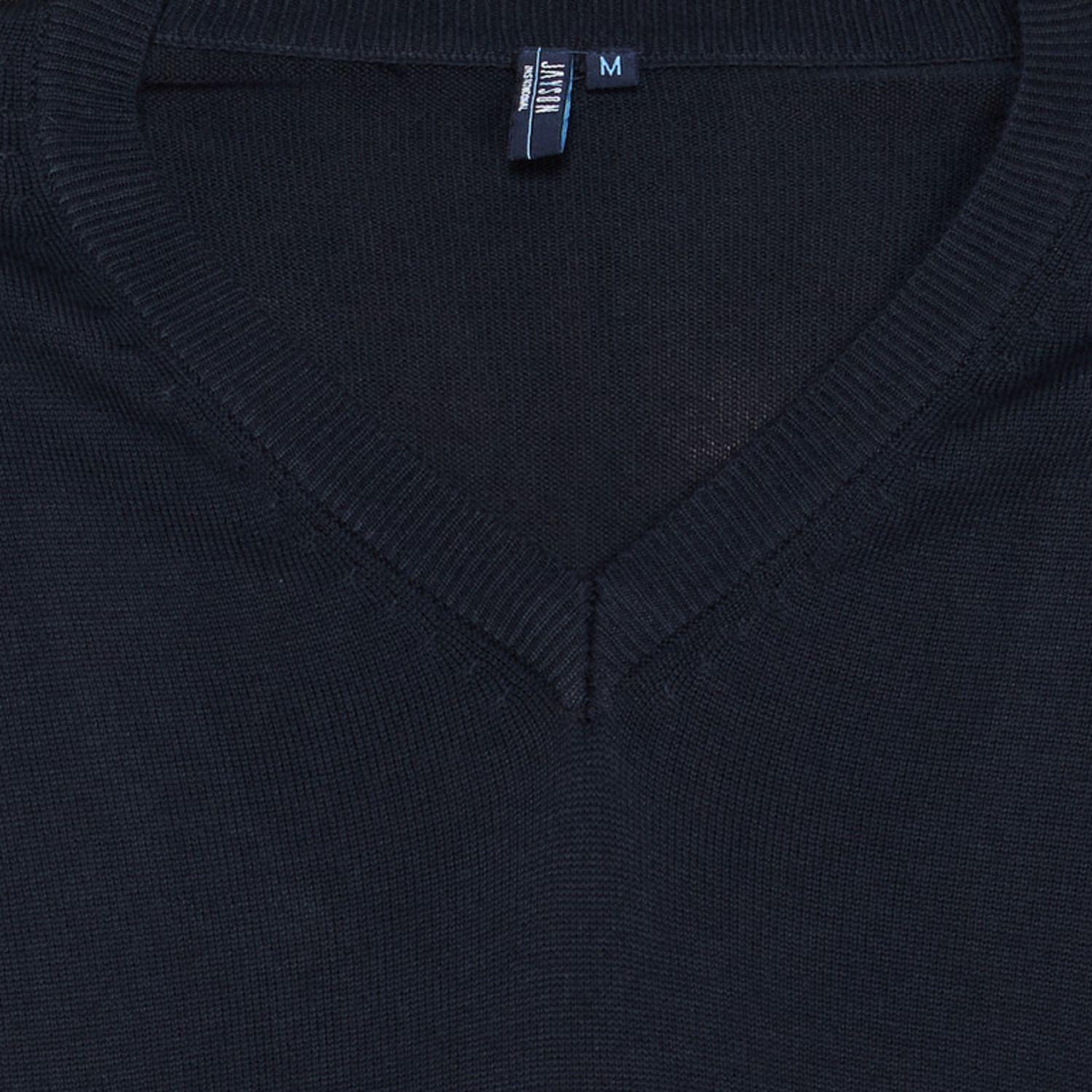 Sweater Cuello V Unisex S/M Azul marino-4