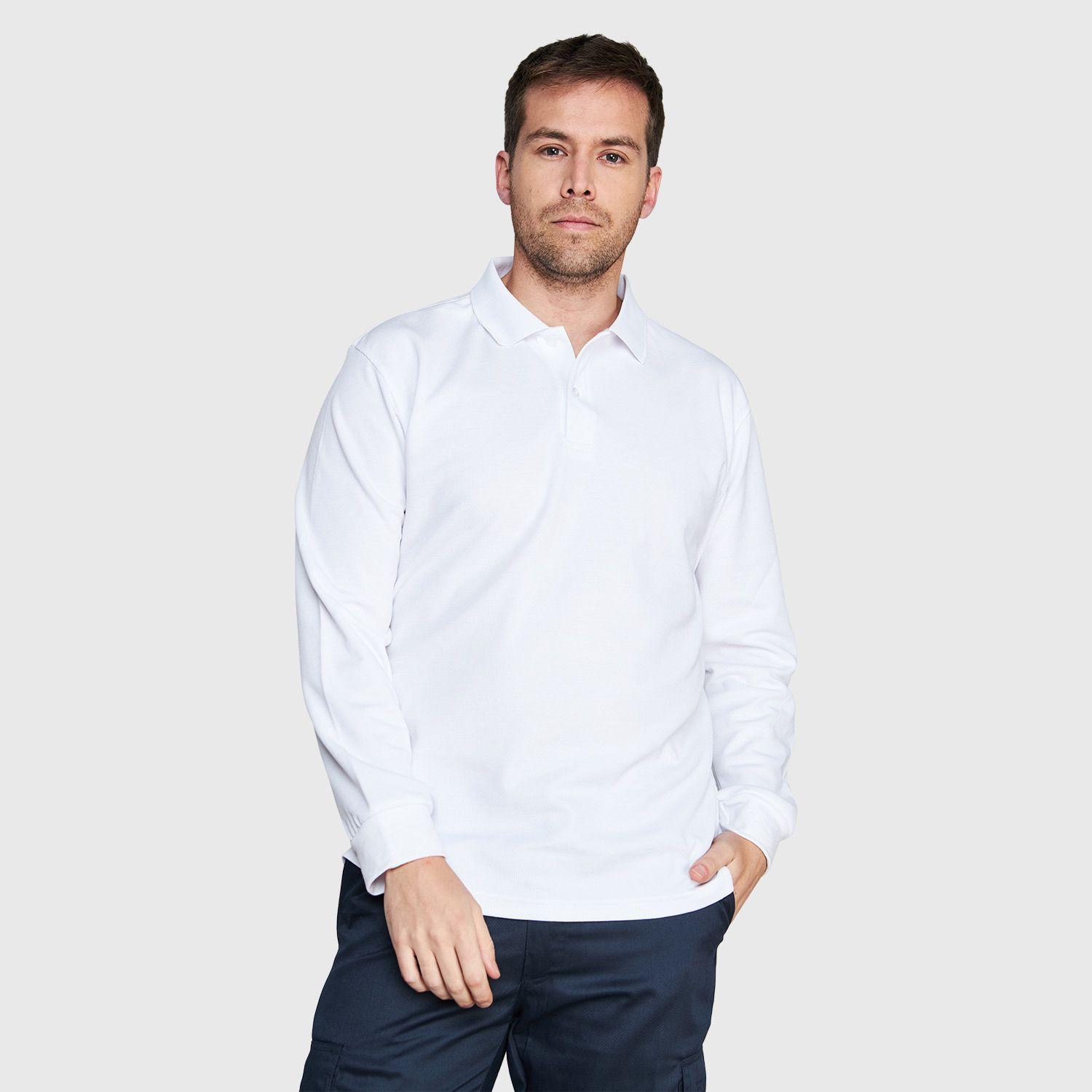 Polera Ml Hombre Waffle  Blanco-3