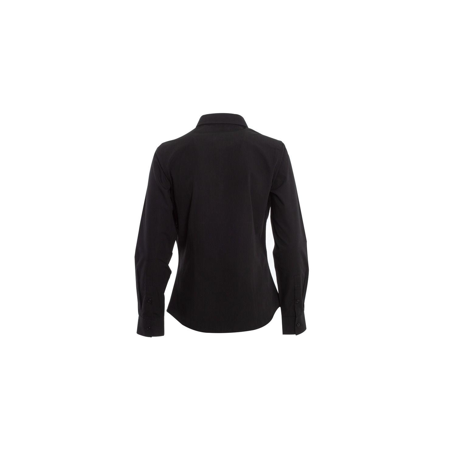 Blusa Trevira Boton Cuello Negra Negro-1