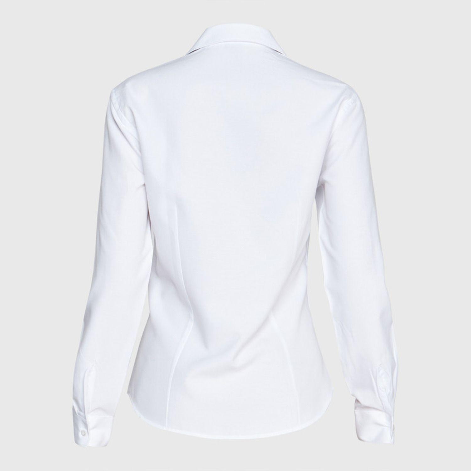 Blusa Oxford Cuello V M/L Blanco-2