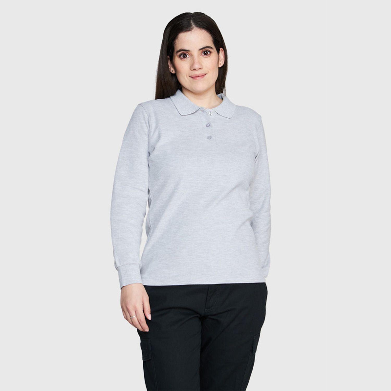 Polera Pique Mujer 80/20 M/L Gris oscuro-0