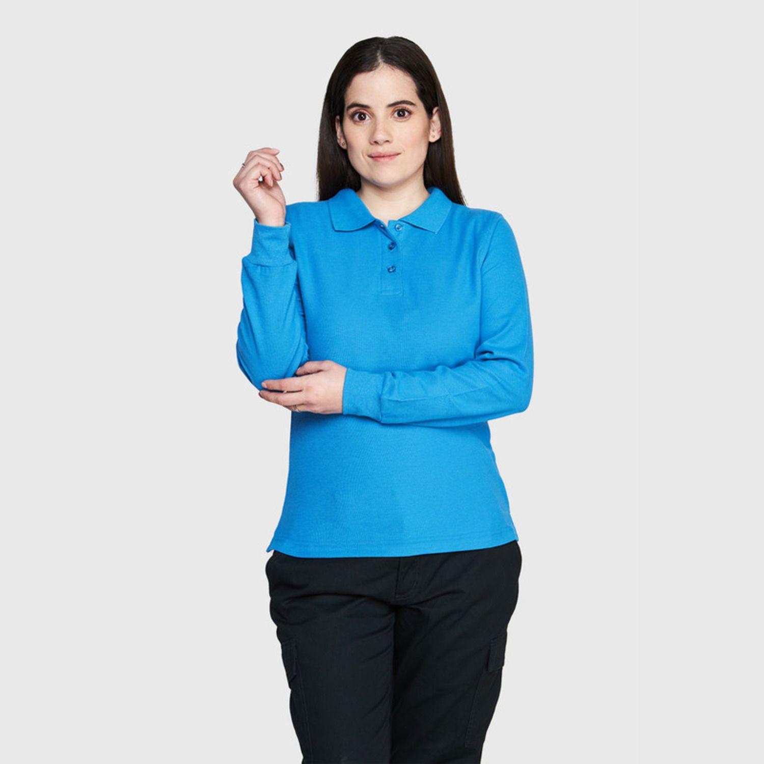 Polera Pique Mujer 80/20 M/L Azul-0