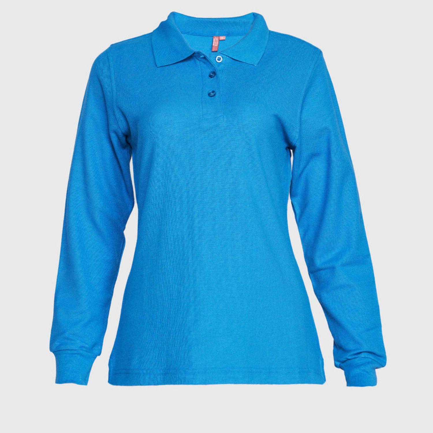 Polera Pique Mujer 80/20 M/L Azul-1