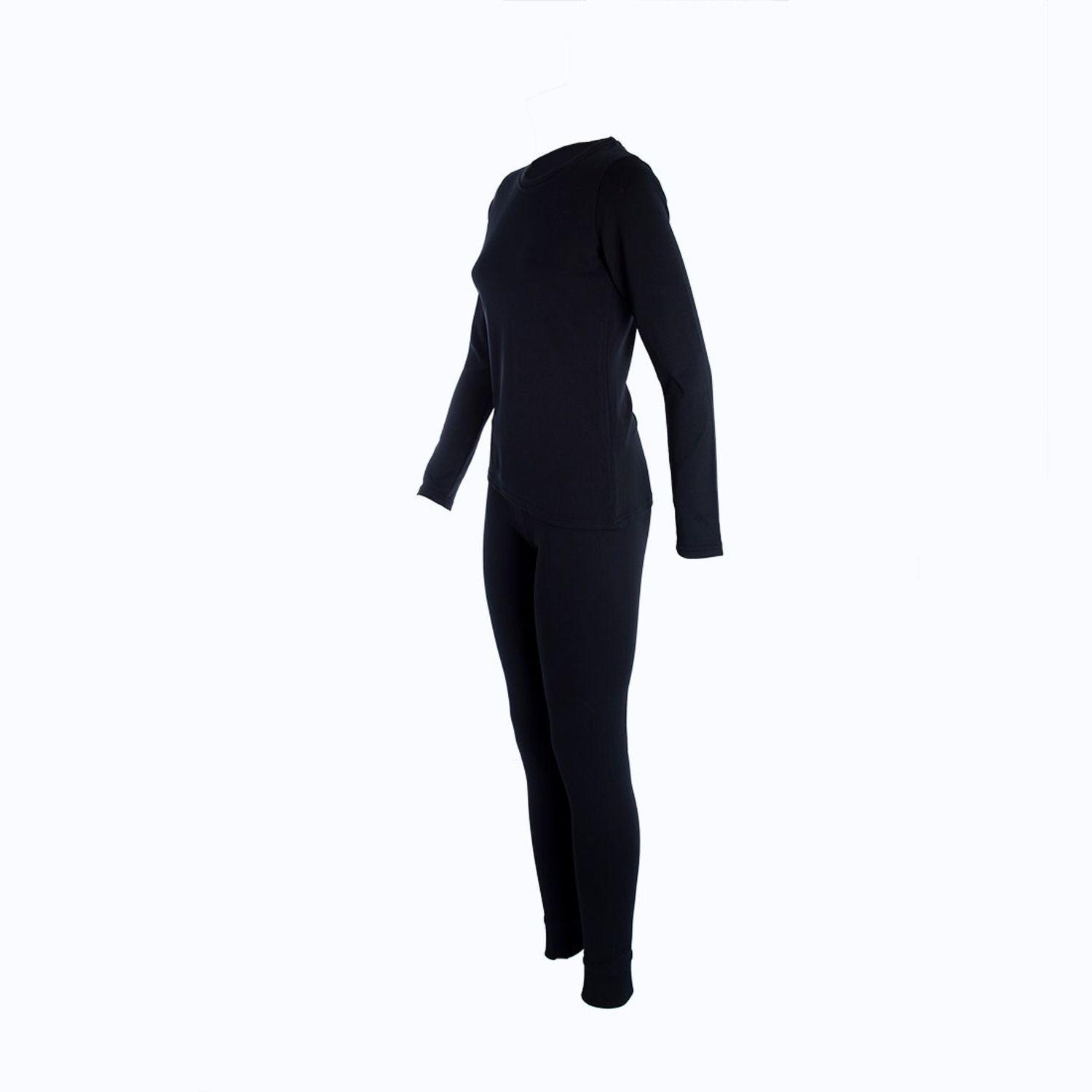 Primera Capa Mix Polera y Pantalón Mujer Negro-2