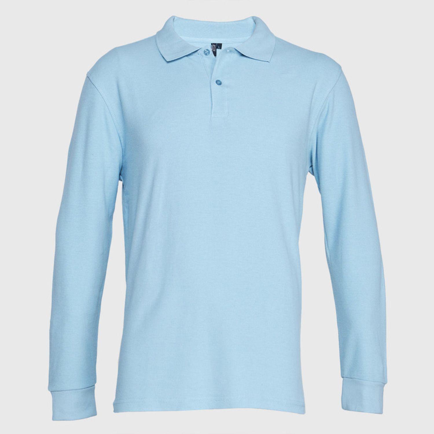 Polera Pique Hombre 80/20 M/L Celeste-0