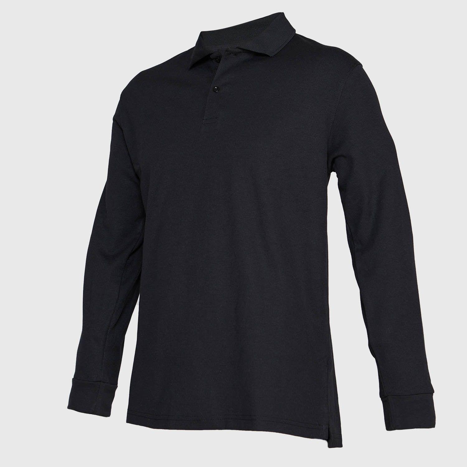 Polera Ml Hombre Waffle  Negro-1