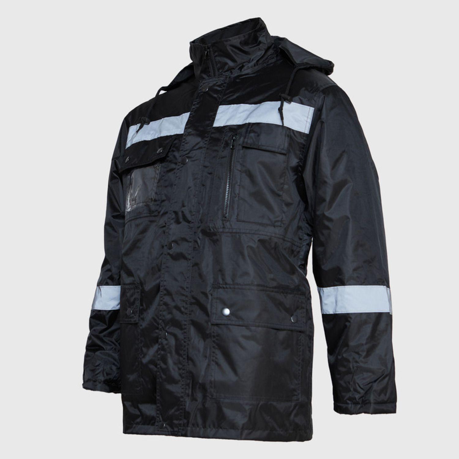 Parka Impermeable Con Reflectante Negro-2