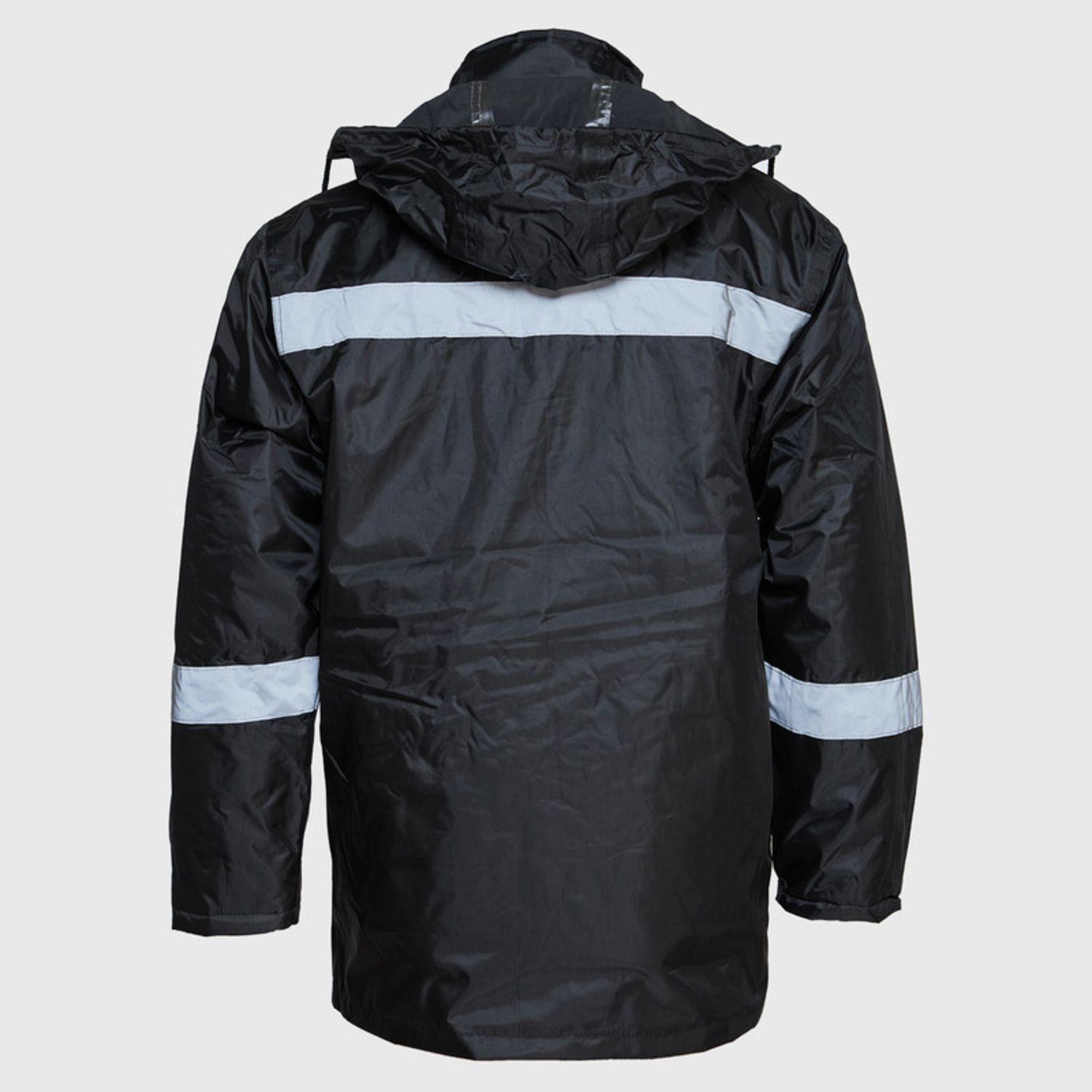 Parka Impermeable Con Reflectante Negro-3