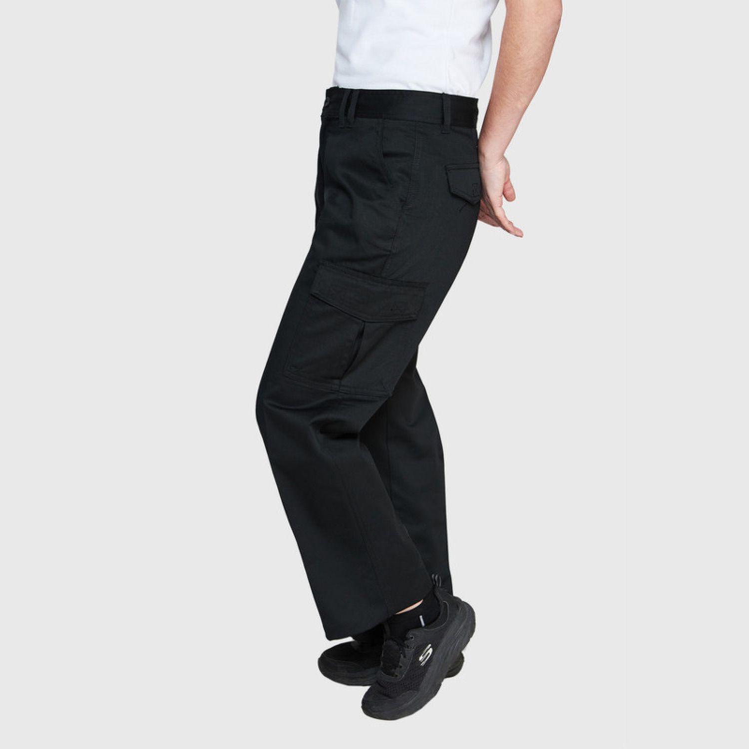 Pantalón Cargo Gabardina T/C Mujer Negro-0