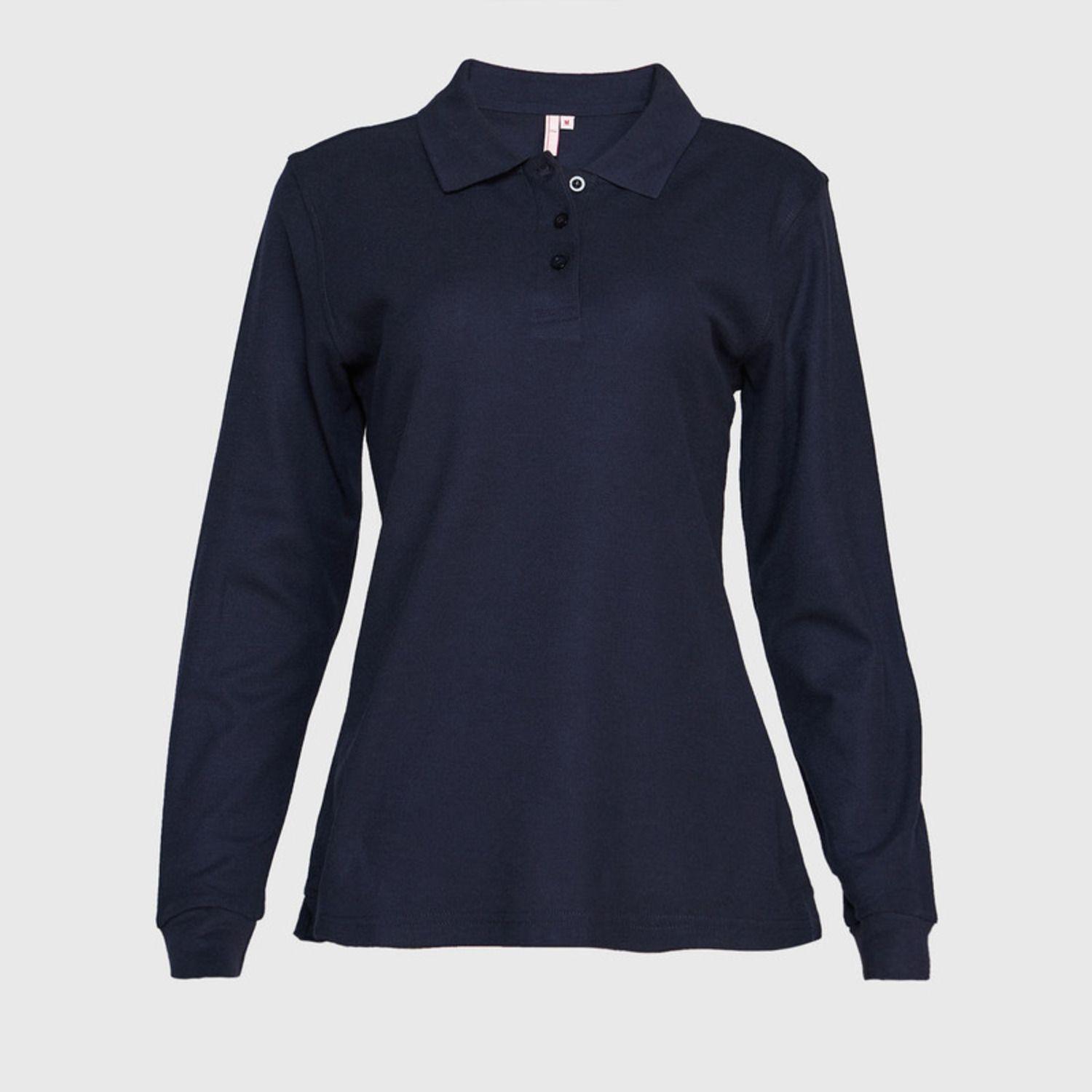 Polera Pique Tc Ml Mujer Azul marino-1