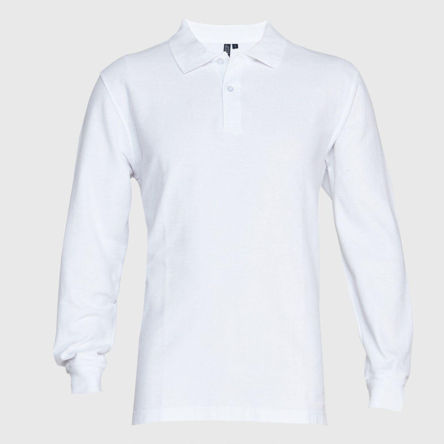 Polera Pique Hombre 80/20 M/L Blanco-1