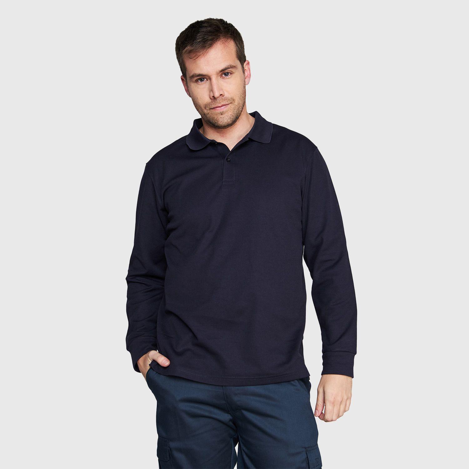 Polera Ml Hombre Waffle  Azul marino-3