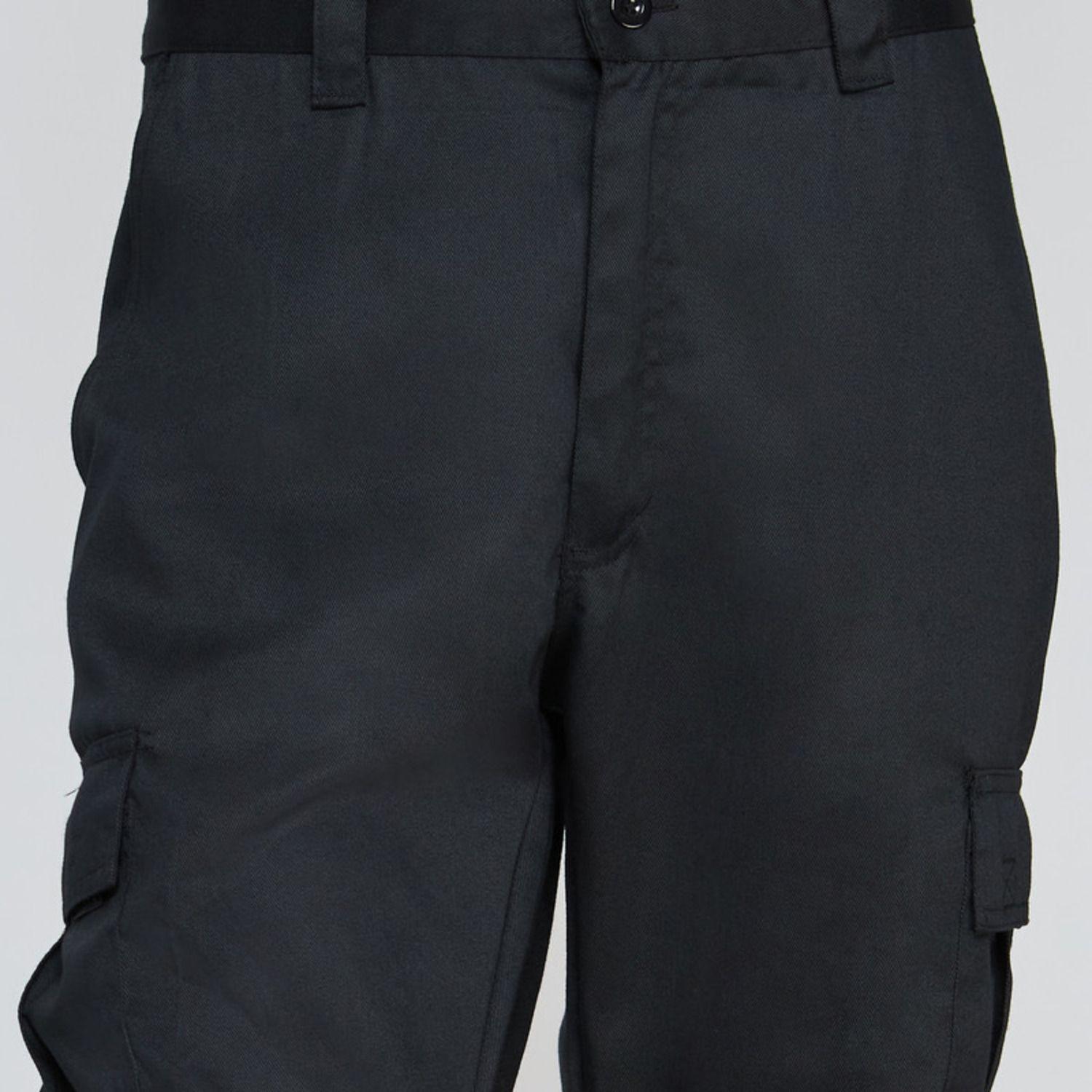 Pantalón Cargo Gababardina Cintura Elasticada Negro-4