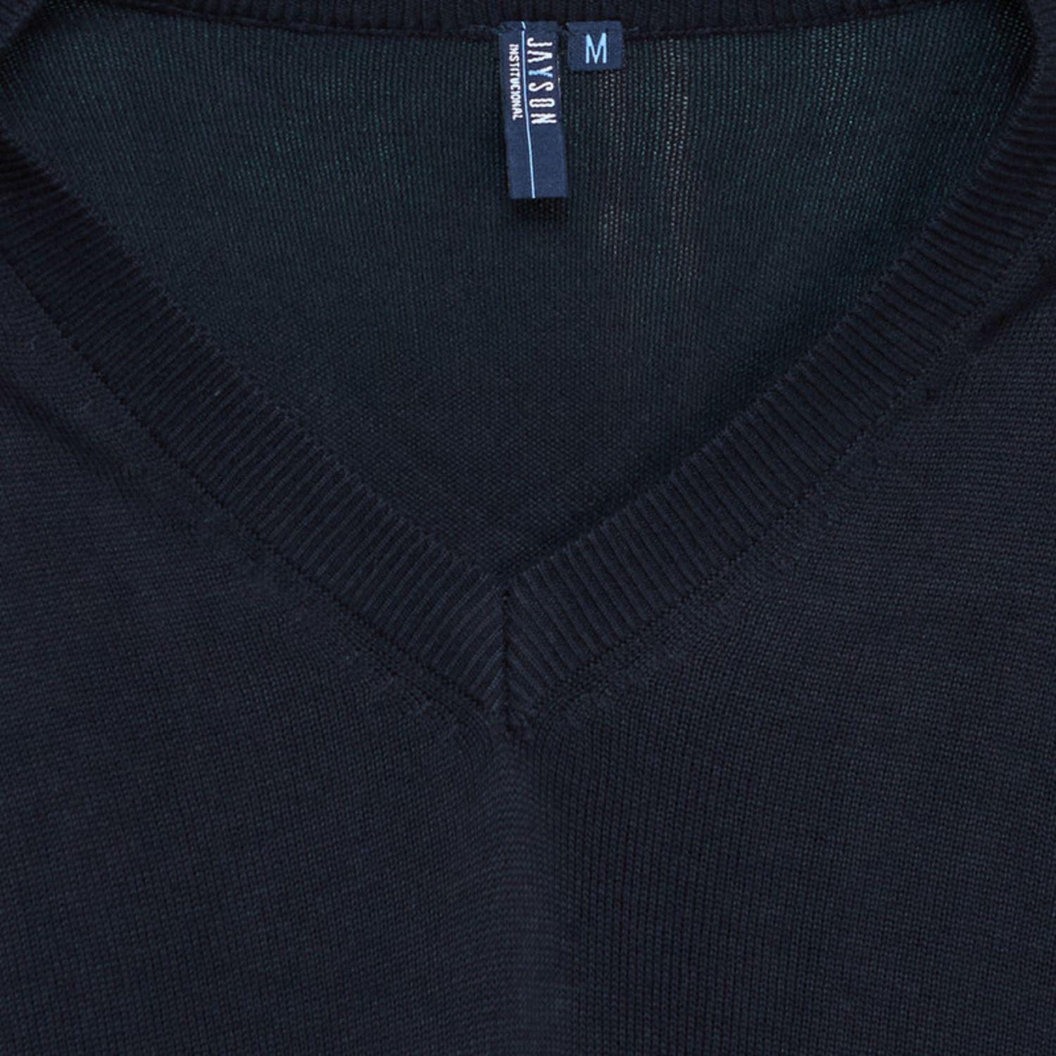 Sweater Cuello V Unisex M/L Azul marino-3