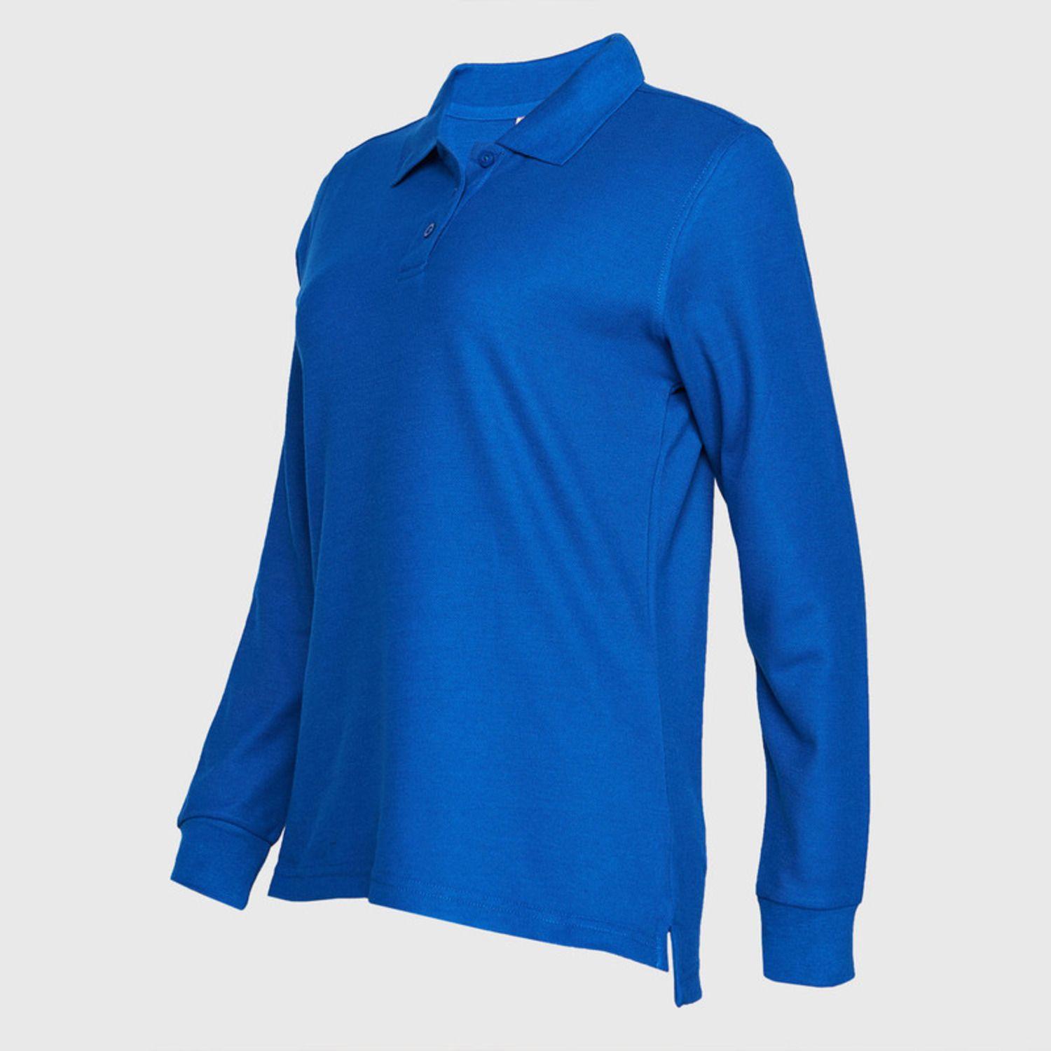 Polera Pique Tc Ml Mujer Azul-2