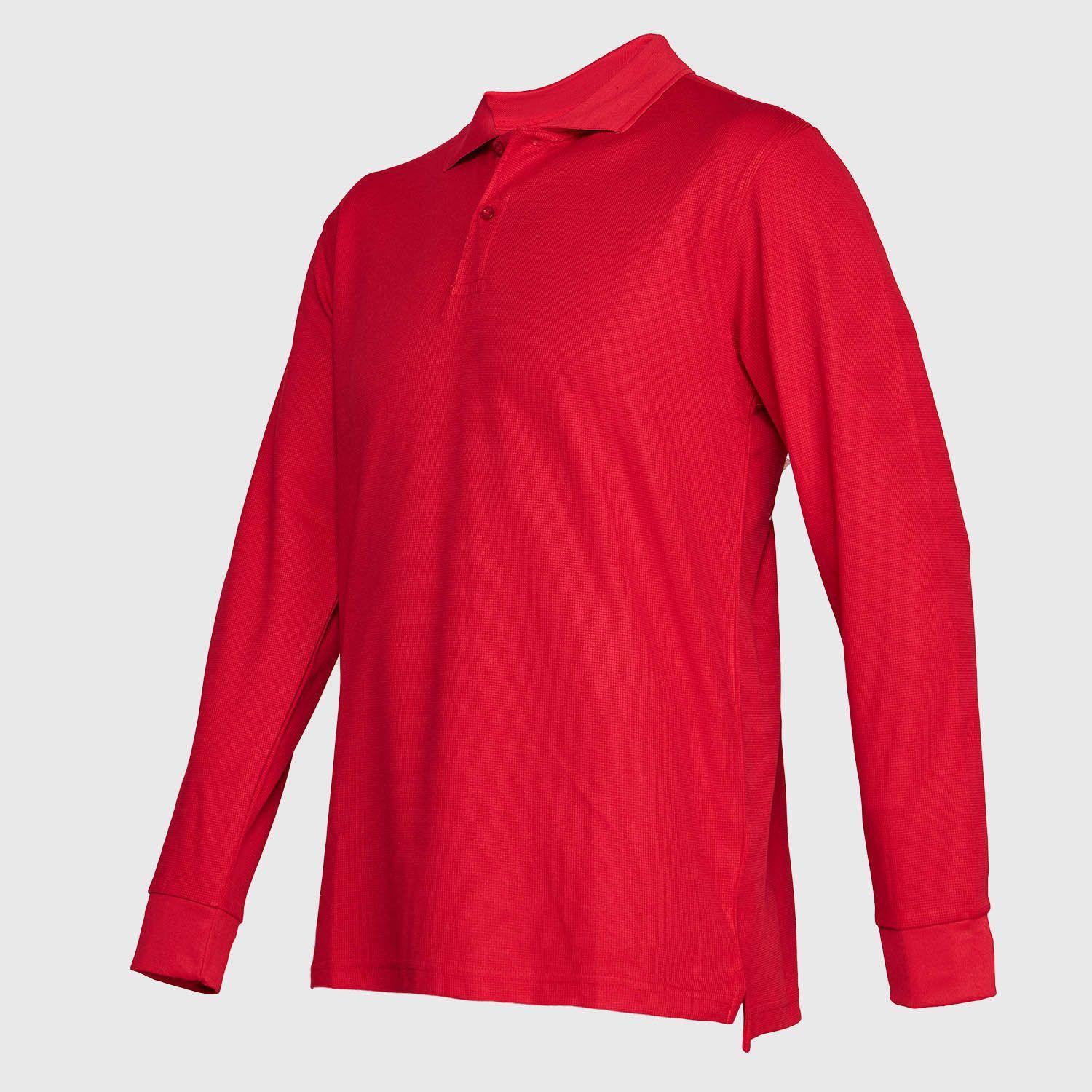 Polera Ml Hombre Waffle  Rojo-1