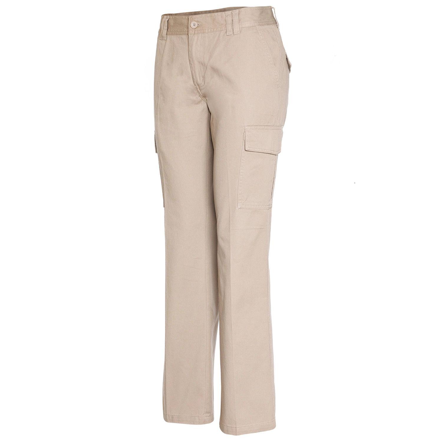 Pantalón Cargo Gabardina Mujer Beige-1