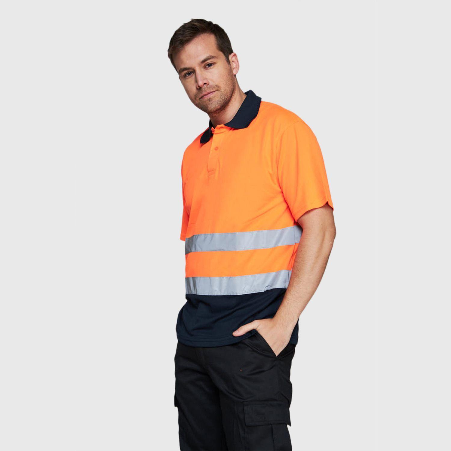 Polera Alta Visibilidad MC Cuello Camisero Naranja AV-3
