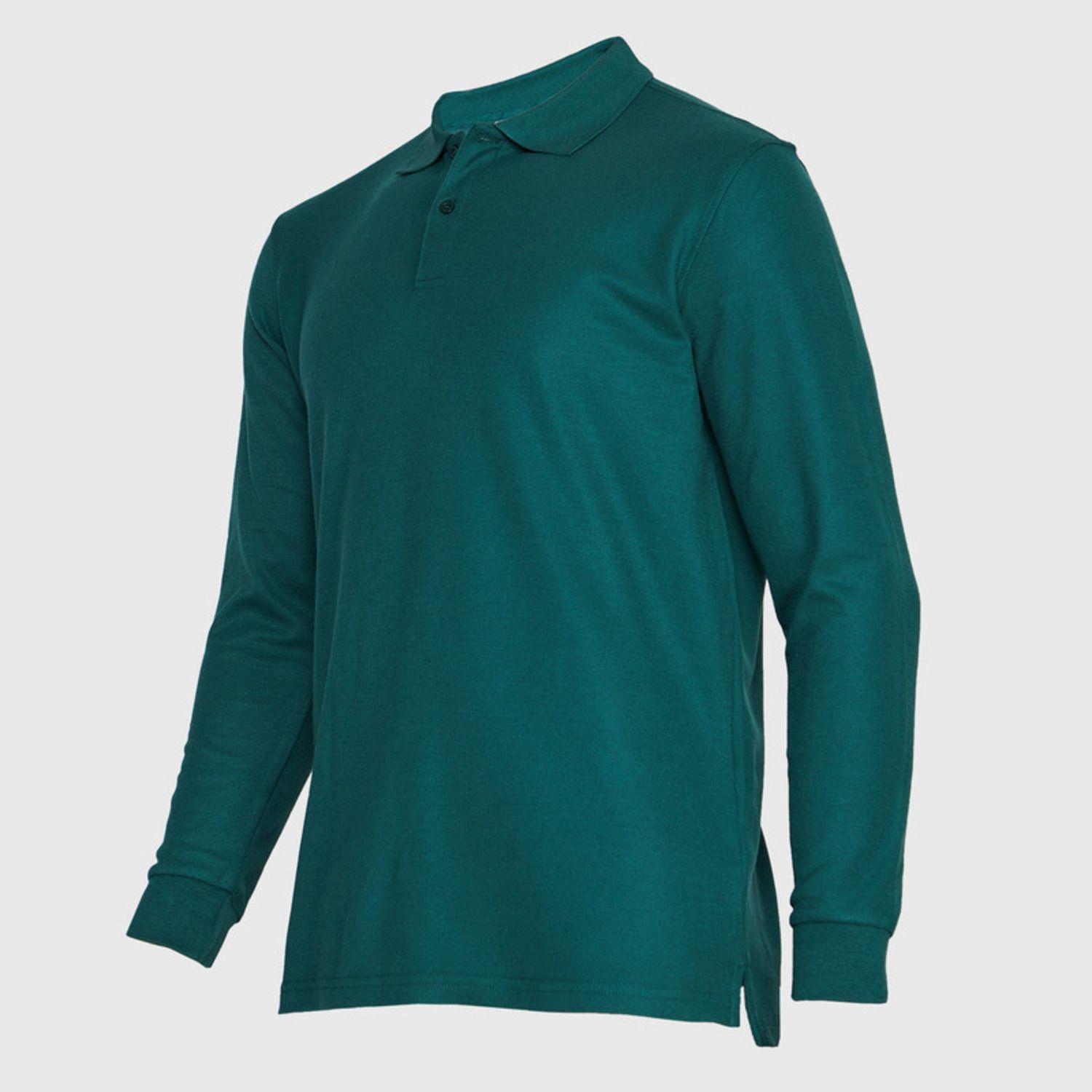 Polera Pique T/C Ml Hombre Verde musgo-2