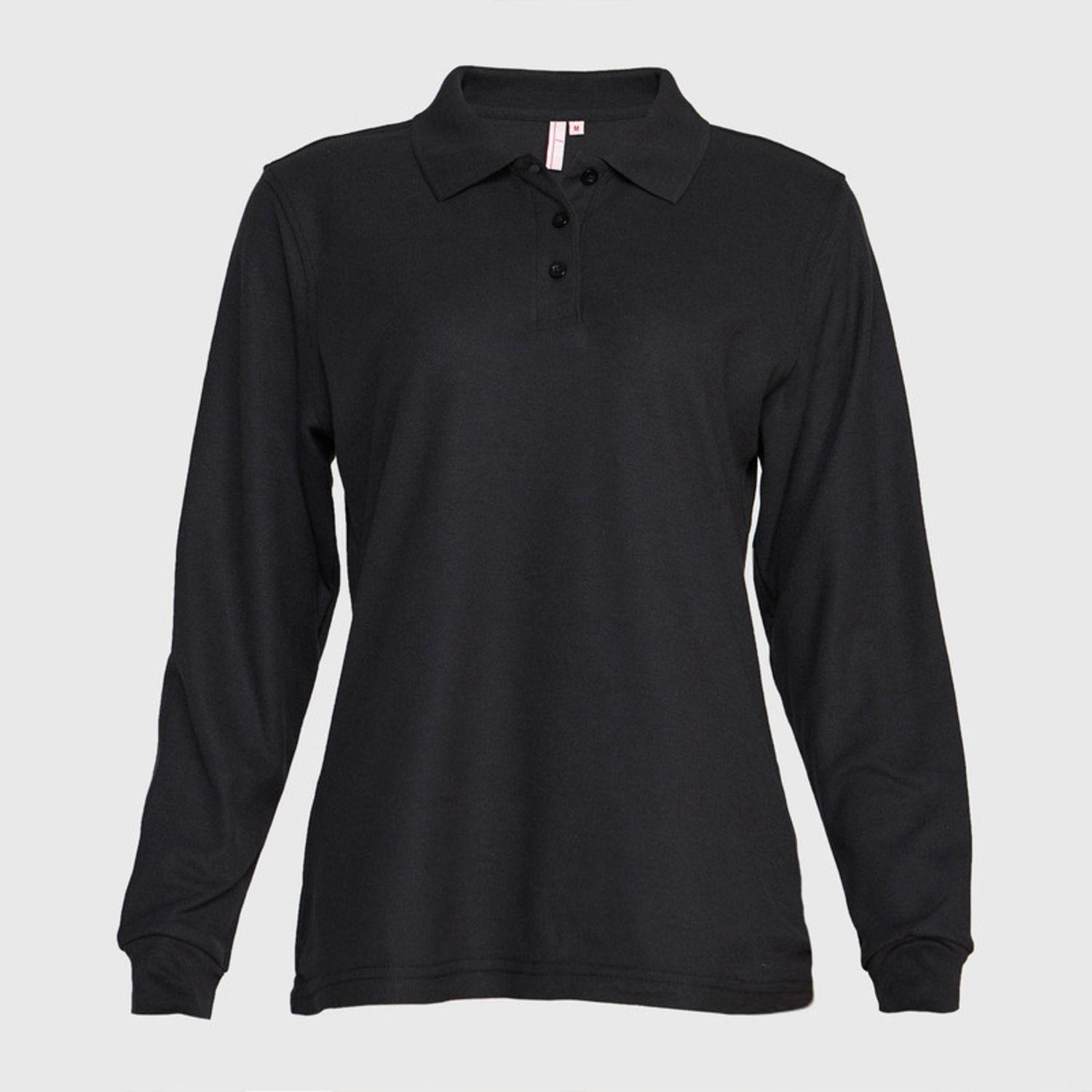 Polera Pique Tc Ml Mujer Negro-0
