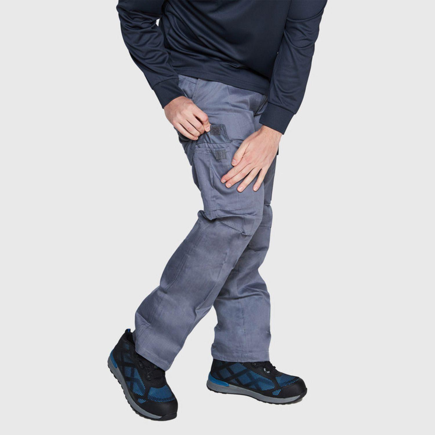 Pantalón Cargo Gababardina Cintura Elasticada Gris-0