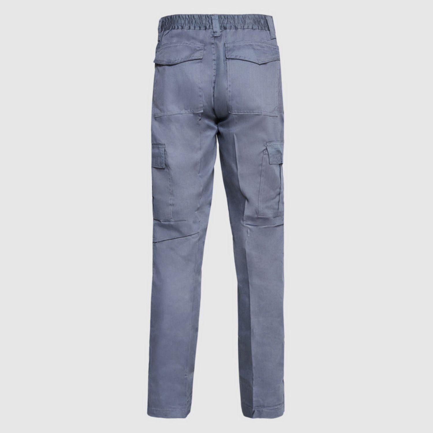 Pantalón Cargo Gababardina Cintura Elasticada Gris-3