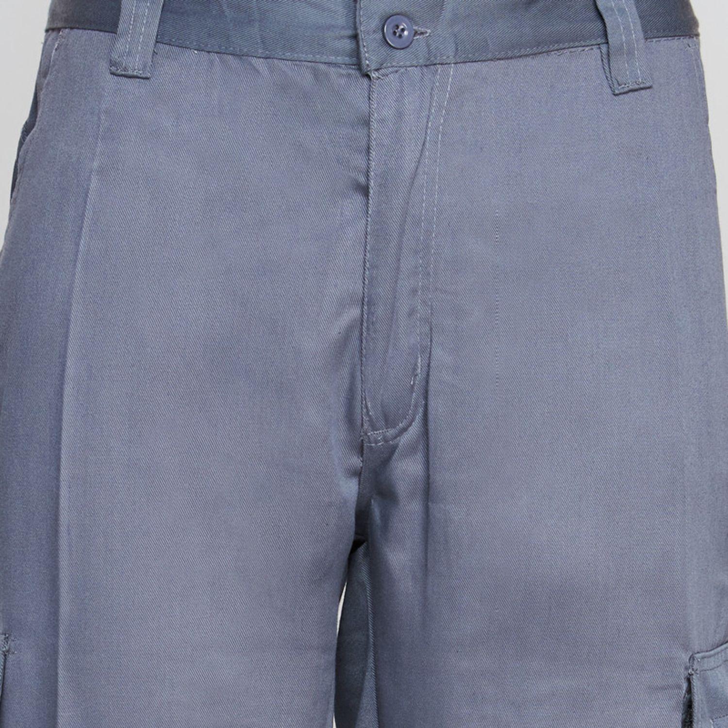 Pantalón Cargo Gababardina Cintura Elasticada Gris-4